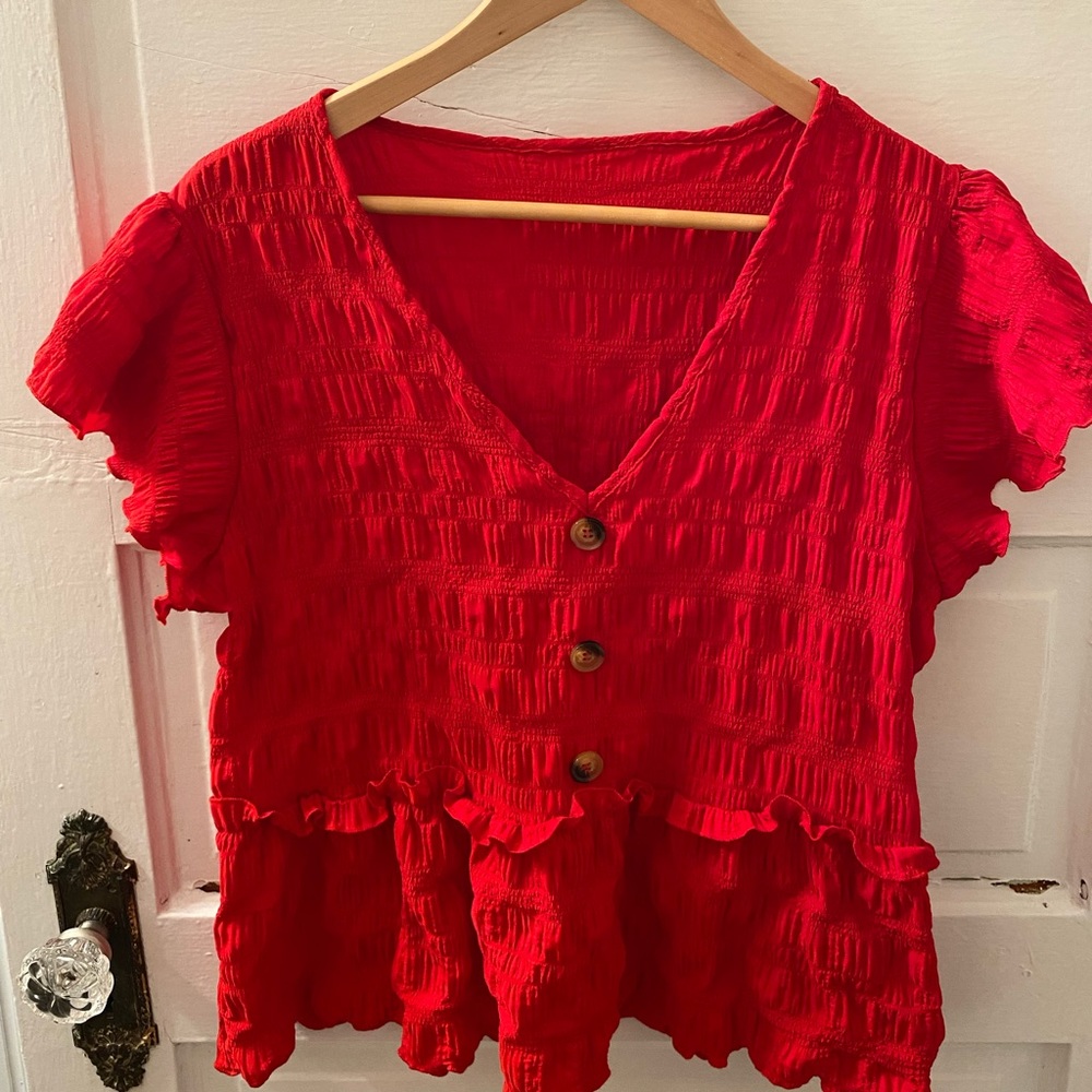 Waffle style Blouse with Buttons